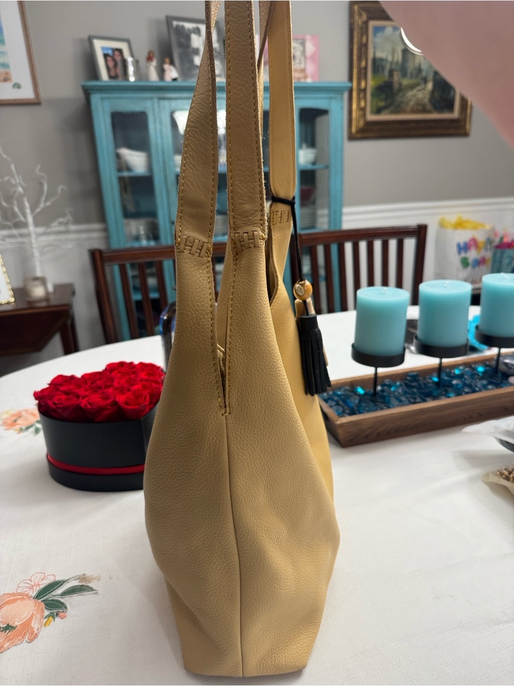 The Sak Yellow Huntley Leather Shoulder Bag with Tassels - Picture 4 of 14
